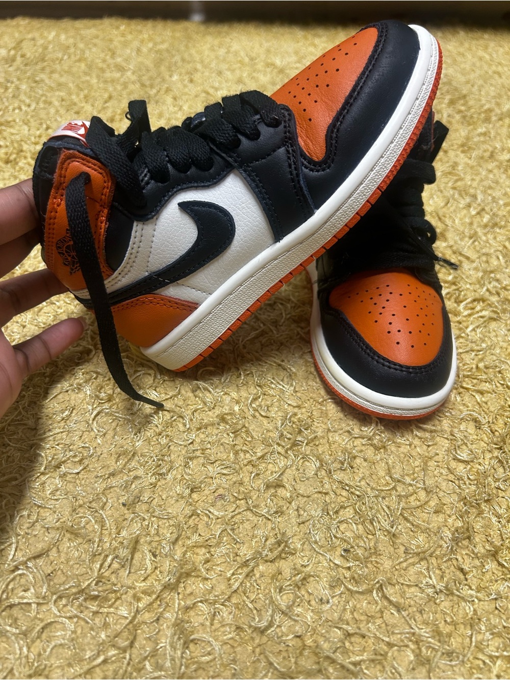 Nike Kids Orange Black White Retro 1’s